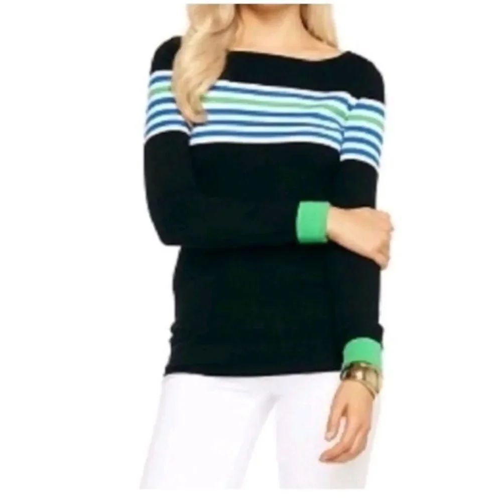 Lilly Pulitzer Cotton Blend Striped Sweater S